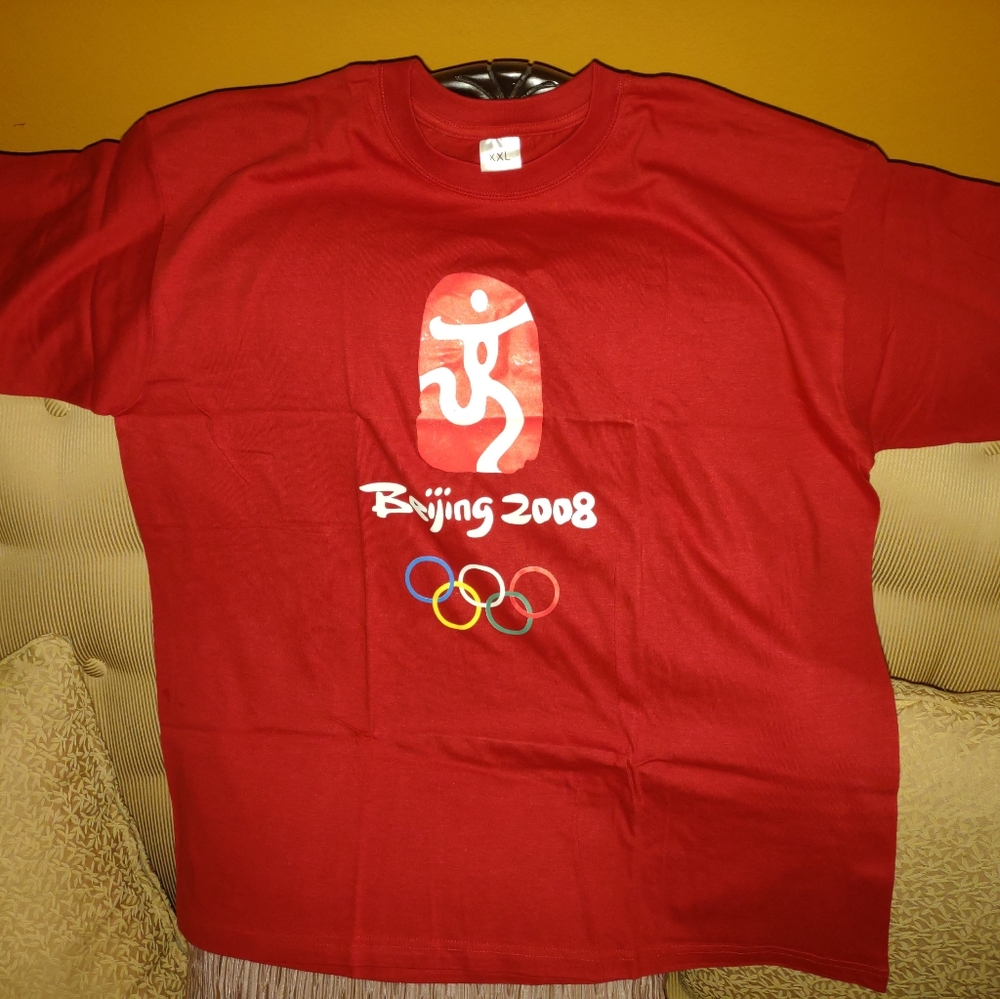 Beijing 2008 Olympics Red Tshirt Sz Xxlg Fits More Like A Xlg. New Out Of Packag